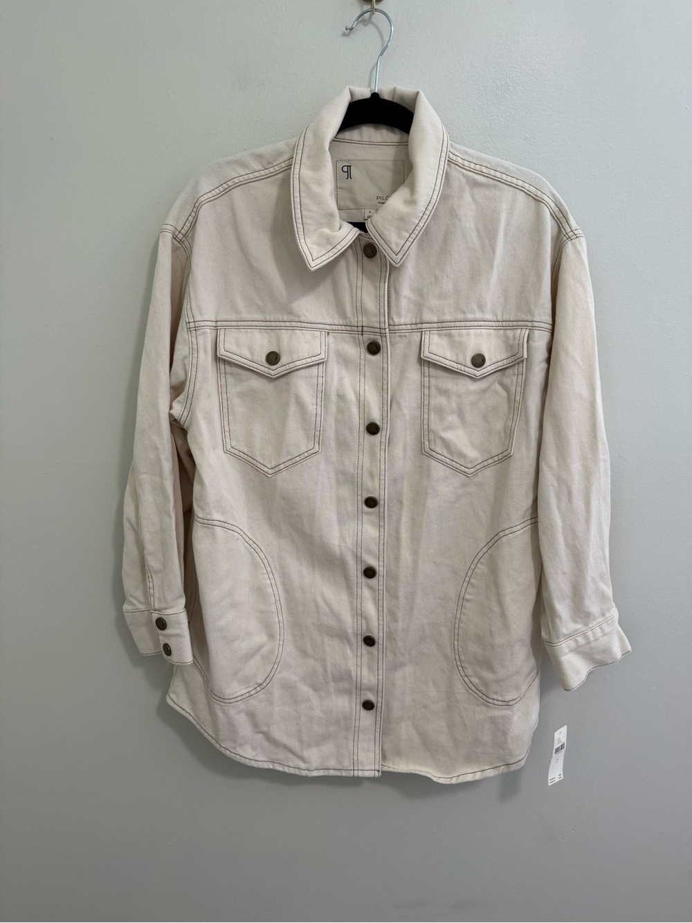 Anthropologie NWT Pilcro Cream Denim Jacket